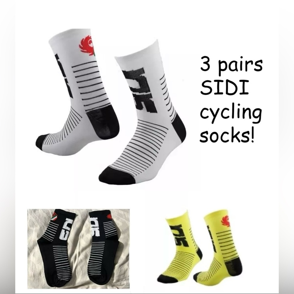 3 Sidi Cycling Socks Pro Team, Profila Logo (SET OF 3) yellow, white & Black
